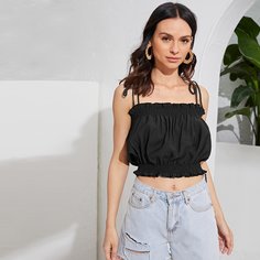 Топ со складками и завязками на плечах Shein