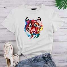 Футболка с принтом тигра Shein