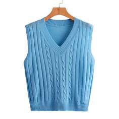 Трикотажный жилет с v-образным воротником Shein