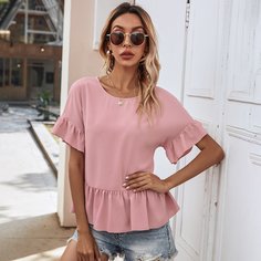 Однотонная блузка Shein