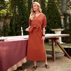 с поясом Одноцветный Повседневный Платье Shein