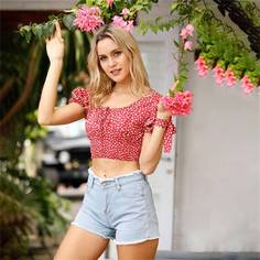 узел цветочный Бохо Блузы Shein