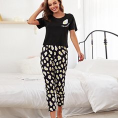 Пижама с принтом яйца Shein