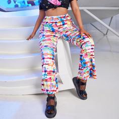 Брюки-клеш размера плюс с принтом Shein