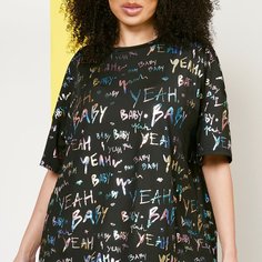 Платье размера плюс с текстовым принтом Shein