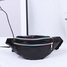 Поясная сумка из лакированной кожи на молнии Shein
