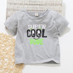 буква Повседневный Футболки для маленьких мальчиков Shein