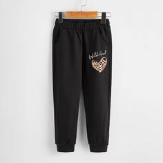 Спортивные брюки с оригинальным принтом для девочек Shein