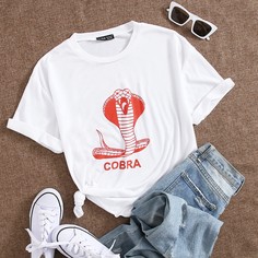 Животный Повседневный Футболки Shein