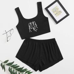 Пижама с графическим принтом Shein