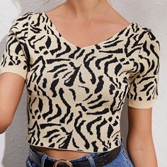 Вязаный топ с узором Shein