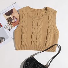 Трикотажный свитер-жилет Shein