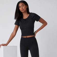 Одноцветный Спортивные футболки Shein