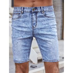 Разрезы Одноцветный Мужские джинсовые шорты Shein