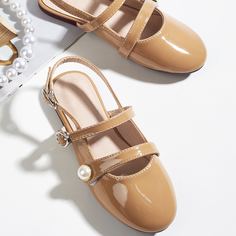 Балетки с искусственным жемчугом для девочек Shein