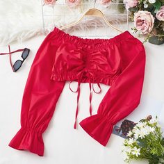 Однотонный кроп топ Shein