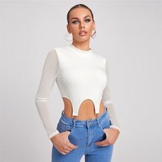 Кроп футболка с кольцом Shein