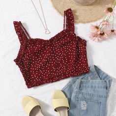 Кроп топ в горошек Shein