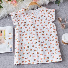 с оборками цветочный Бохо Блузы Shein