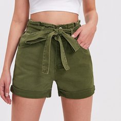 Джинсовые шорты с поясом Shein