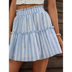 Расклешенная юбка в полоску Shein