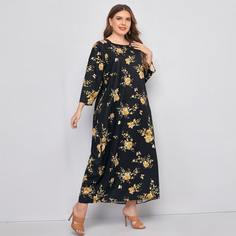 Цветочный Повседневный Платья размер плюс Shein