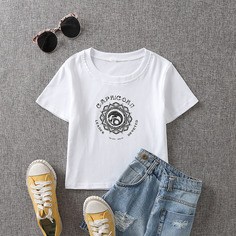 буква Повседневный Футболки Shein