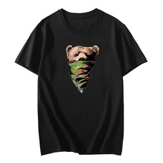 Мужская футболка с короткими рукавами и принтом медведя Shein