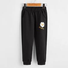 Спортивные брюки с оригинальным принтом для девочек Shein