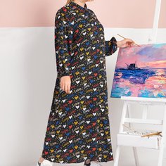 Платье размера плюс с оригинальным принтом Shein