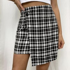 Асимметричная юбка в клетку Shein