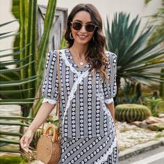 Контрастные кружева Цветочный Бохо Блузы Shein