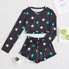 Пижама с принтом звезды Shein