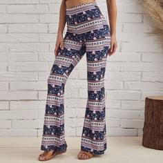 Брюки-клеш с цветочным принтом Shein