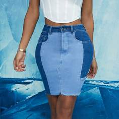 Облегающая джинсовая юбка с высокой талией Shein