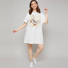 Платье размера плюс с принтом бабочки Shein
