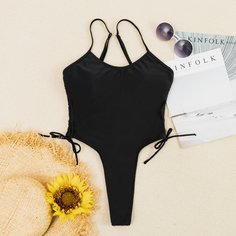 Слитный купальник со сборками Shein