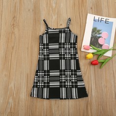 Клетка Повседневный Платья для девочек Shein