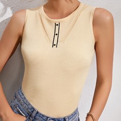 Вязаный свитер с круглым воротником Shein