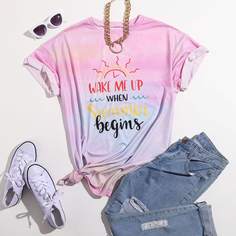 буква Повседневный Футболки Shein