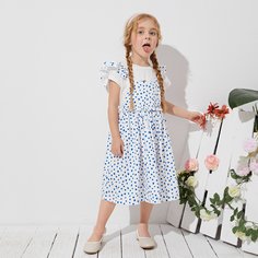Платье с далматинским принтом и оборками для девочек Shein