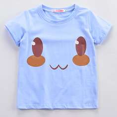 С карикатурой Повседневный Футболки для маленьких девочек Shein