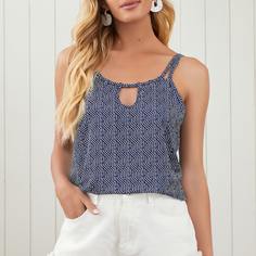 Топ с принтом и разрезом Shein