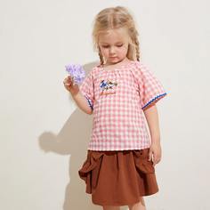 Пуговица буква Повседневный Блузы для девочек Shein