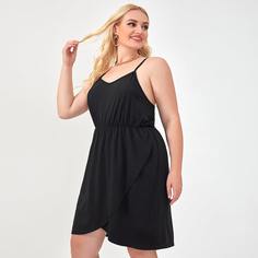 На запах Одноцветный Повседневный Платья размер плюс Shein