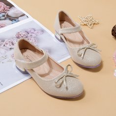 Балетки на липучке с бантом для девочек Shein
