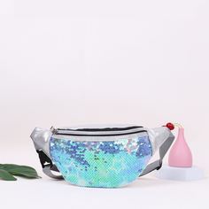 Регулируемый Блеск Контрастный цвет Детские поясные сумки Shein