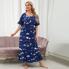 Пижама с рисунком галактики большого размера с рисунком галактики Shein