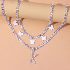 2шт ожерелье с бабочкой Shein