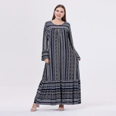 С оборками Полосатый Повседневный Платья размер плюс Shein